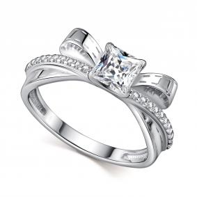Серебряное кольцо АЛЬКОР 01-4557/00КЦ-00 с фианитом 01-4557/00КЦ-00 фото