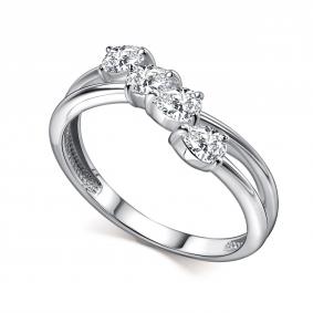 Серебряное кольцо АЛЬКОР 01-4565/00КЦ-00 с фианитом 01-4565/00КЦ-00 фото