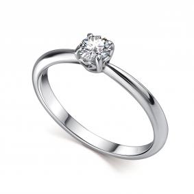 Серебряное кольцо АЛЬКОР 01-4611/000М-00 с муассанитом 01-4611/000М-00 фото