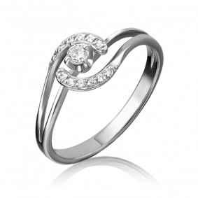 Кольцо из белого золота Platina 01-4614-00-401-1120-03 с фианитом 01-4614-00-401-1120-03 фото