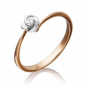 Кольцо из комбинированного золота Platina 01-4616-00-401-1111-03 с фианитом 01-4616-00-401-1111-03 фото