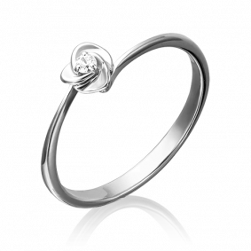 Кольцо из белого золота Platina 01-4616-00-401-1120-03 с фианитом 01-4616-00-401-1120-03 фото