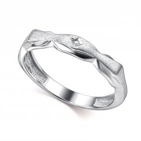 Серебряное кольцо АЛЬКОР 01-4617/000Б-00 с бриллиантом 01-4617/000Б-00 фото