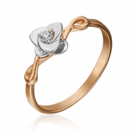 Кольцо из комбинированного золота Platina 01-4618-00-501-1111-38 с фианитом 01-4618-00-501-1111-38 фото