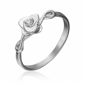 Кольцо из белого золота Platina 01-4618-00-501-1120-38 с фианитом 01-4618-00-501-1120-38 фото