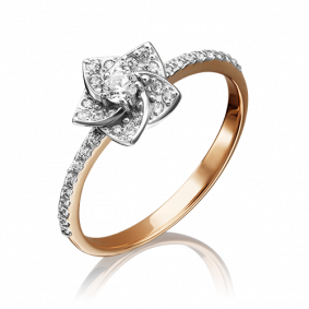 Кольцо из комбинированного золота Platina 01-4620-00-501-1111-38 с фианитом 01-4620-00-501-1111-38 фото