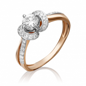 Кольцо из комбинированного золота Platina 01-4630-00-501-1111-38 с фианитом 01-4630-00-501-1111-38 фото