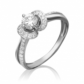 Кольцо из белого золота Platina 01-4630-00-501-1120-38 с фианитом 01-4630-00-501-1120-38 фото
