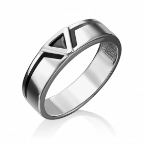 Кольцо из белого золота Platina 01-4653-00-402-1120-25 с фианитом и эмалью 01-4653-00-402-1120-25 фото