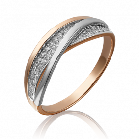 Кольцо из комбинированного золота Platina 01-4665-00-401-1111-24 с фианитом 01-4665-00-401-1111-24 фото