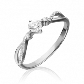 Кольцо из белого золота Platina 01-4684-00-501-1120-38 с фианитом 01-4684-00-501-1120-38 фото