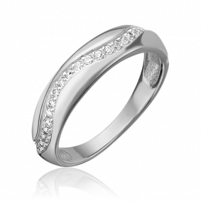 Кольцо из белого золота Platina 01-4687-00-401-1120-24 с фианитом 01-4687-00-401-1120-24 фото