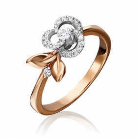 Кольцо из комбинированного золота Platina 01-4691-00-501-1111-38 с фианитом 01-4691-00-501-1111-38 фото