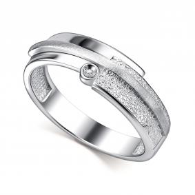Серебряное кольцо АЛЬКОР 01-4693/000Б-00 с бриллиантом 01-4693/000Б-00 фото