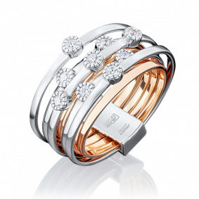 Кольцо из комбинированного золота Platina 01-4697-00-501-1111-38 с фианитом 01-4697-00-501-1111-38 фото