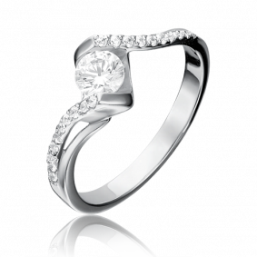 Кольцо из белого золота Platina 01-4699-00-501-1120-38 с фианитом 01-4699-00-501-1120-38 фото