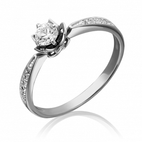 Кольцо из белого золота Platina 01-4712-00-501-1120-38 с фианитом 01-4712-00-501-1120-38 фото