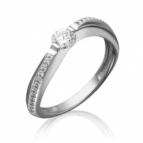 Кольцо из белого золота Platina 01-4713-00-501-1120-38 с фианитом 01-4713-00-501-1120-38 фото