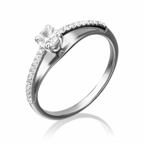 Кольцо из белого золота Platina 01-4715-00-501-1120-38 с фианитом 01-4715-00-501-1120-38 фото