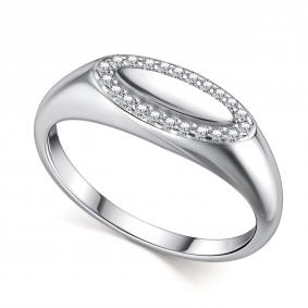 Серебряное кольцо АЛЬКОР 01-4719/00КЦ-00 с фианитом 01-4719/00КЦ-00 фото