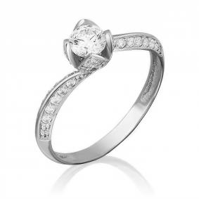 Кольцо из белого золота Platina 01-4725-00-501-1120-38 с фианитом 01-4725-00-501-1120-38 фото