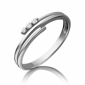 Кольцо из белого золота Platina 01-4733-00-501-1120-38 с фианитом 01-4733-00-501-1120-38 фото