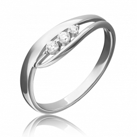 Кольцо из белого золота Platina 01-4736-00-501-1120-38 с фианитом 01-4736-00-501-1120-38 фото