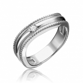 Кольцо из белого золота Platina 01-4741-00-501-1120-38 с фианитом 01-4741-00-501-1120-38 фото