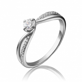 Кольцо из белого золота Platina 01-4754-00-501-1120-38 с фианитом 01-4754-00-501-1120-38 фото
