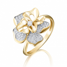 Кольцо из лимонного золота Platina 01-4762-00-401-1130-33 с фианитом 01-4762-00-401-1130-33 фото