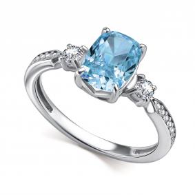 Серебряное кольцо АЛЬКОР с бриллианитом и фианитом 01-4762/0БТ9-00 01-4762/0БТ9-00 фото