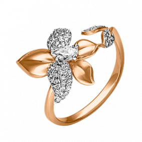 Кольцо из комбинированного золота Platina 01-4765-00-501-1111-38 с фианитом 01-4765-00-501-1111-38 фото