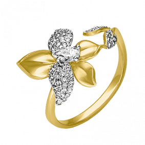 Кольцо из комбинированного золота Platina 01-4765-00-501-1121-38 с фианитом 01-4765-00-501-1121-38 фото