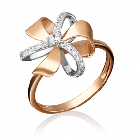 Кольцо из комбинированного золота Platina 01-4766-00-401-1111-23 с фианитом 01-4766-00-401-1111-23 фото