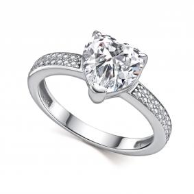 Серебряное кольцо АЛЬКОР 01-4767/00БТ-00 с фианитом 01-4767/00БТ-00 фото