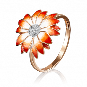 Золотое кольцо Platina 01-4784-00-401-1110-25 с фианитом и эмалью 01-4784-00-401-1110-25 фото
