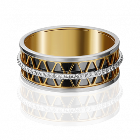 Обручальное кольцо из комбинированного золота Platina с фианитом 01-4789-00-401-1121-50 01-4789-00-401-1121-50 фото