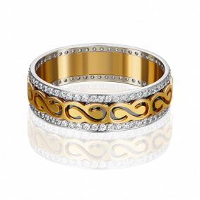 Обручальное кольцо из комбинированного золота Platina с фианитом 01-4791-00-401-1121-50 01-4791-00-401-1121-50 фото