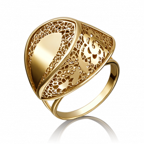 Кольцо из лимонного золота Platina 01-4798-00-000-1130-48 01-4798-00-000-1130-48 фото