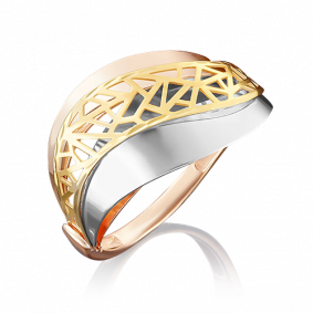 Кольцо из комбинированного золота Platina 01-4801-00-000-1140-48 01-4801-00-000-1140-48 фото