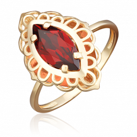 Кольцо из лимонного золота Platina 01-4806-00-204-1130-46 с гранатом 01-4806-00-204-1130-46 фото