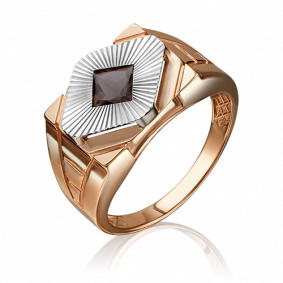 Кольцо из комбинированного золота Platina 01-4816-00-202-1111-46 с кварцем 01-4816-00-202-1111-46 фото