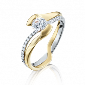 Кольцо из комбинированного золота Platina 01-4833-00-501-1121-38 с фианитом 01-4833-00-501-1121-38 фото