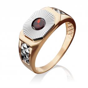 Кольцо из комбинированного золота Platina 01-4845-00-204-1111-46 с гранатом 01-4845-00-204-1111-46 фото