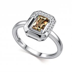 Серебряное кольцо АЛЬКОР 01-4854/00СТ-00 с фианитом и султанитом 01-4854/00СТ-00 фото