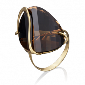 Кольцо из лимонного золота Platina 01-4858-00-202-1130-46 с кварцем 01-4858-00-202-1130-46 фото