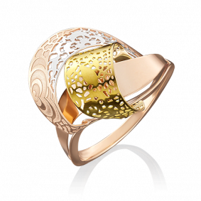 Кольцо из комбинированного золота Platina 01-4868-00-000-1113-48 01-4868-00-000-1113-48 фото