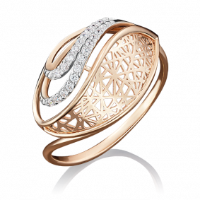 Золотое кольцо Platina 01-4889-00-401-1110-65 с фианитом 01-4889-00-401-1110-65 фото