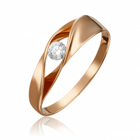 Золотое кольцо Platina 01-4891-00-501-1110-38 с фианитом 01-4891-00-501-1110-38 фото