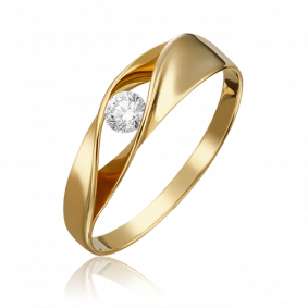 Кольцо из лимонного золота Platina 01-4891-00-501-1130-38 с фианитом 01-4891-00-501-1130-38 фото
